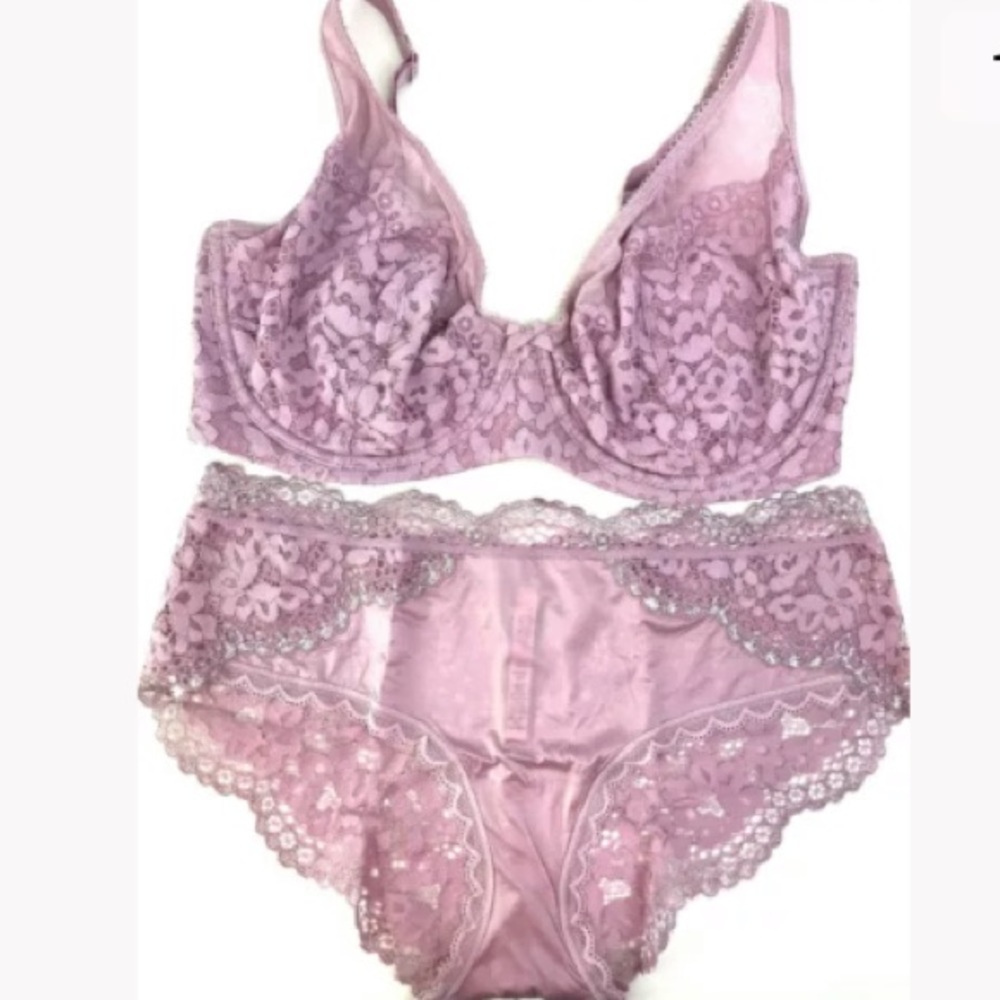 VS Body By Victoria Rio Lace 38DDD XL Bra Panty